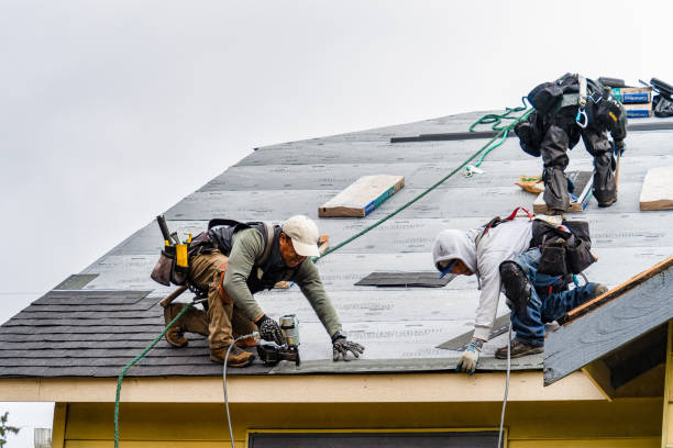 Professional Gutter Installation technician working in Oldwick, NJ